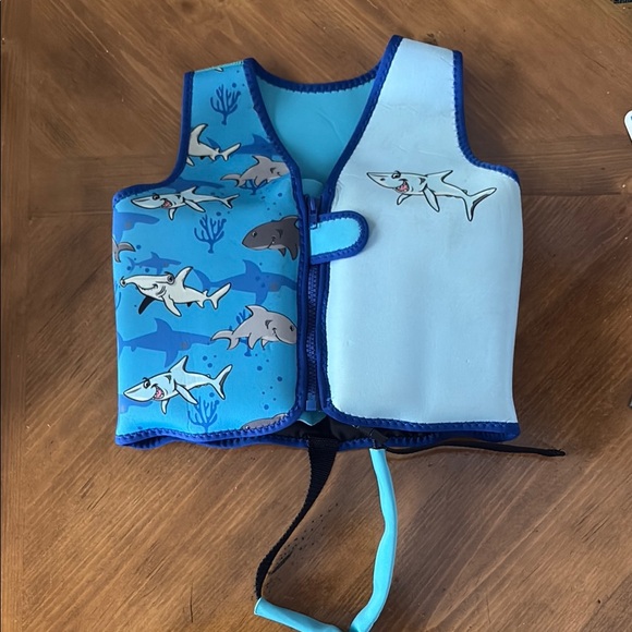 Kids' Blue Shark Swim Vest - Picture 1 of 6
